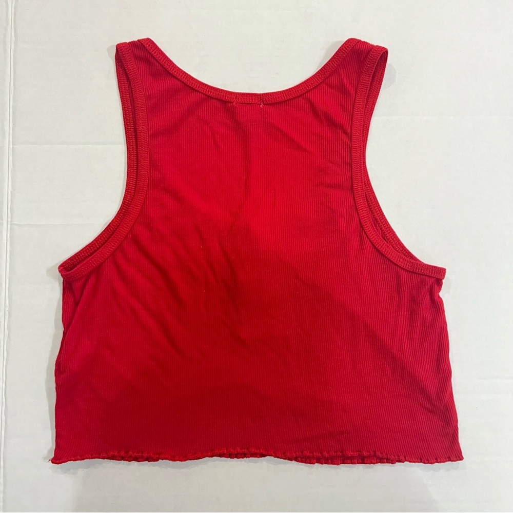 Garage Ribbed Button Crop Tank - Picture 2 of 6